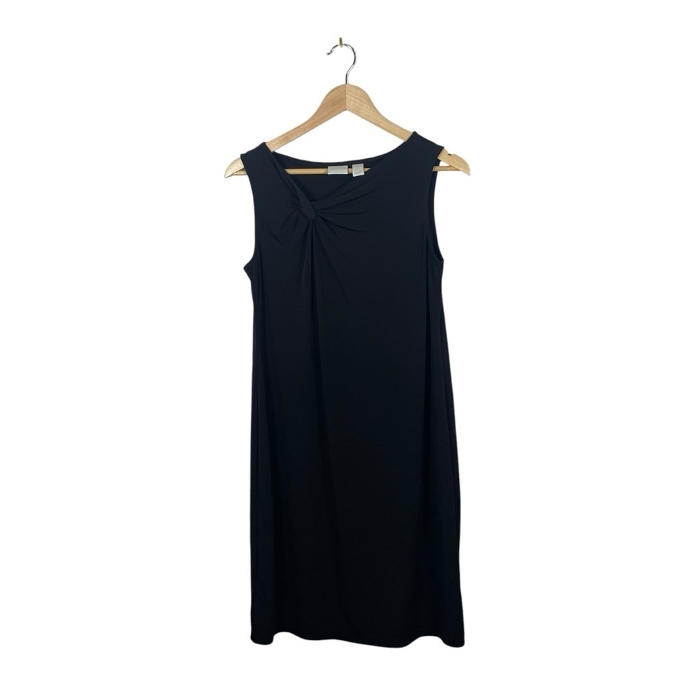 Chicos Women’s Knot Detail Slinky Stretch Mini Dress in Black Size 1 (M)